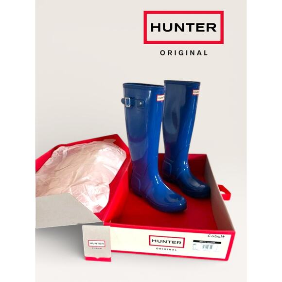 NIB Hunter Original Tall Rain Boots WFT1000RGL Bright Cobalt Women’s 8 - Picture 2 of 5